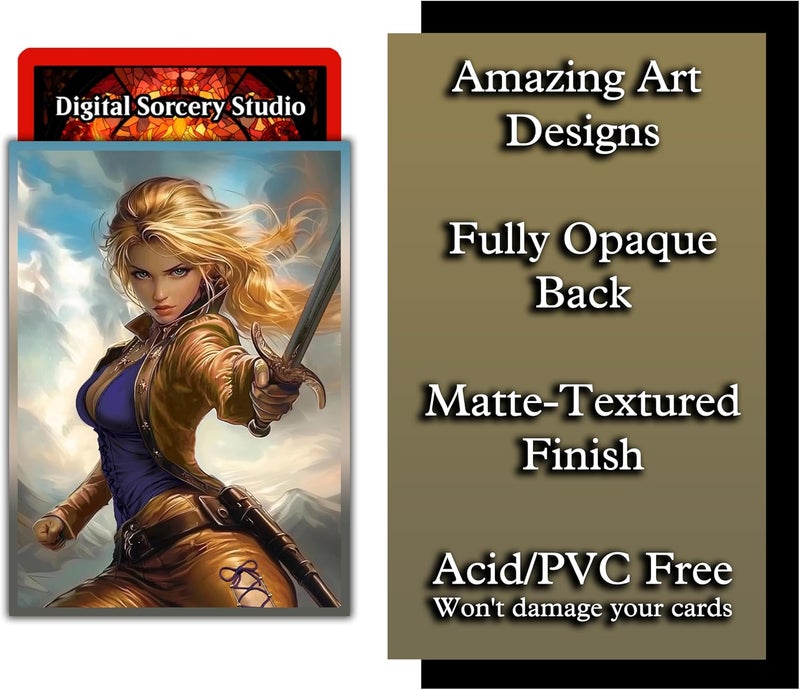 Digital Sorcery Studio Anime Rune Knight Card Sleeves 102 Pack – Compatible with MTG & TCGs – Perfect for Celes Rune Knight & Final Fantasy Commander Decks – Premium Card Game Sleeves for Magic - Image 4